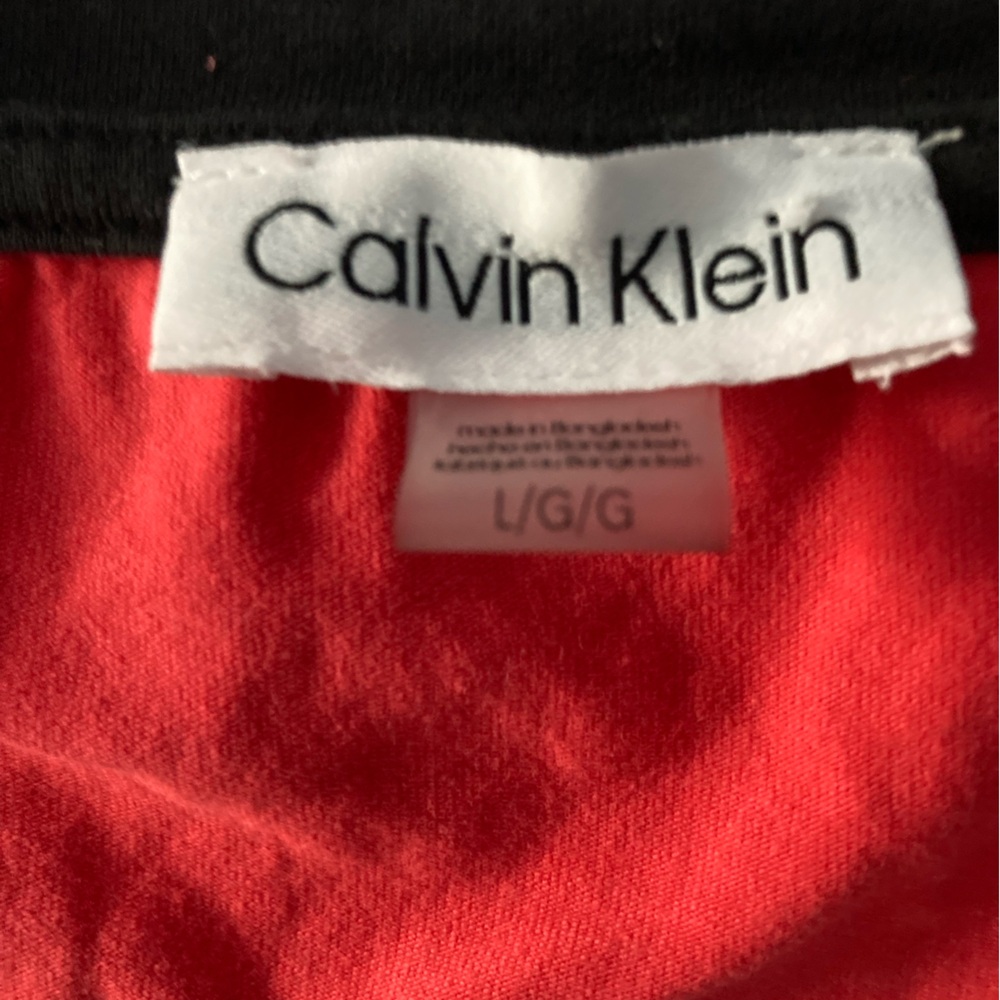 Calvin Klein SZ L Red T-Shirt Dress 95%cotton Super comfortable - Picture 2 of 10